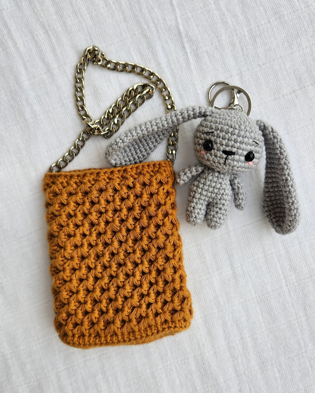 Card Pouch and Bunny Keychain